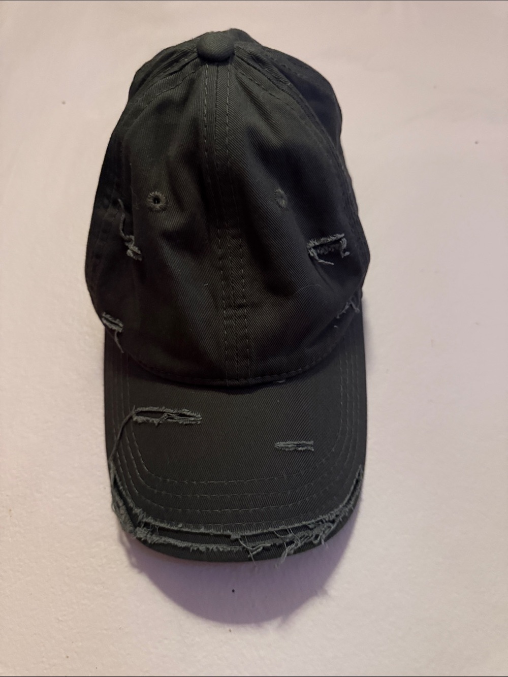 Distressed dark gray Baseball Cap
